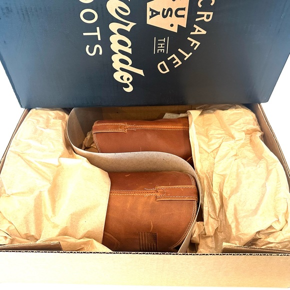 Men's Silverado Tan Leather Work Boots - Picture 2 of 9